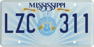 MS license plate LZC311