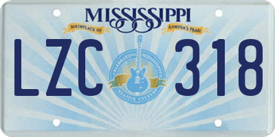 MS license plate LZC318
