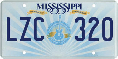 MS license plate LZC320