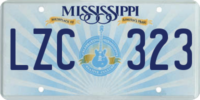 MS license plate LZC323
