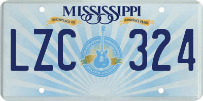MS license plate LZC324