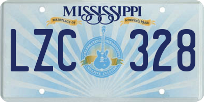 MS license plate LZC328