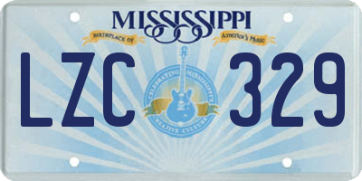 MS license plate LZC329