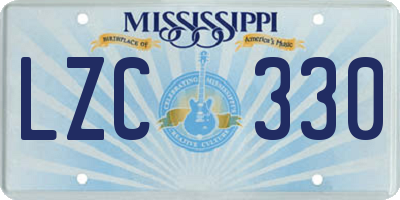 MS license plate LZC330
