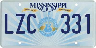 MS license plate LZC331