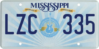 MS license plate LZC335