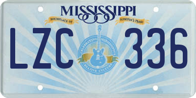 MS license plate LZC336
