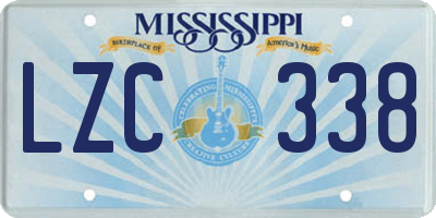 MS license plate LZC338