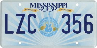 MS license plate LZC356