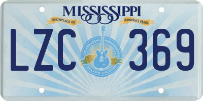 MS license plate LZC369