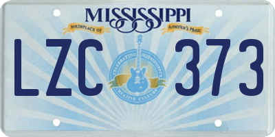 MS license plate LZC373