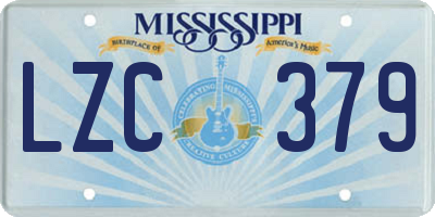 MS license plate LZC379