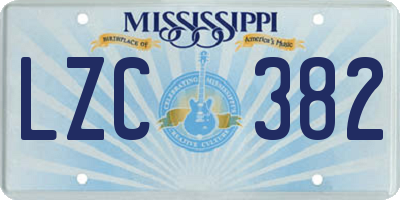 MS license plate LZC382