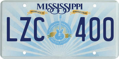 MS license plate LZC400
