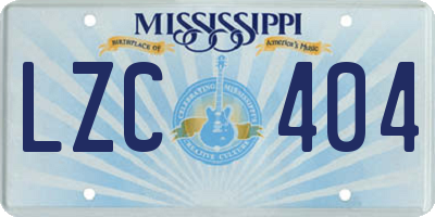 MS license plate LZC404