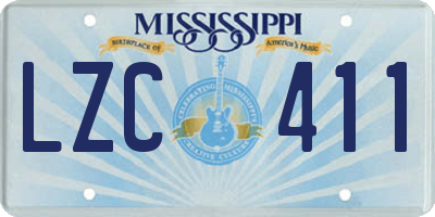 MS license plate LZC411