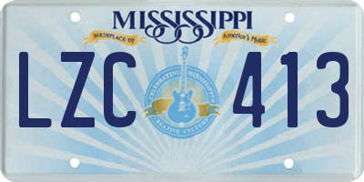 MS license plate LZC413
