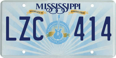 MS license plate LZC414