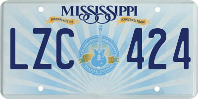 MS license plate LZC424