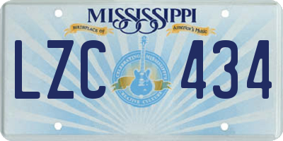 MS license plate LZC434