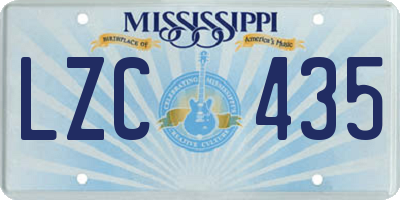 MS license plate LZC435