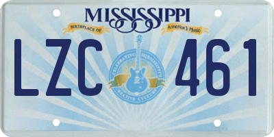 MS license plate LZC461