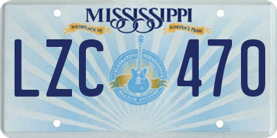 MS license plate LZC470
