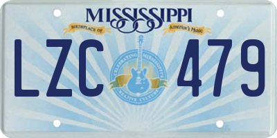 MS license plate LZC479
