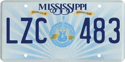 MS license plate LZC483