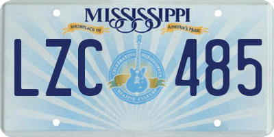 MS license plate LZC485
