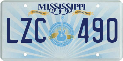 MS license plate LZC490