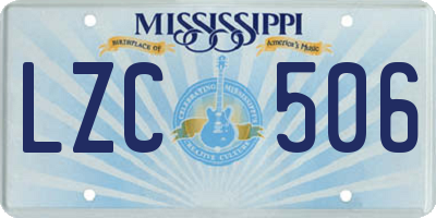MS license plate LZC506