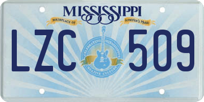 MS license plate LZC509