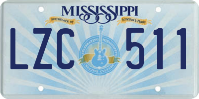 MS license plate LZC511