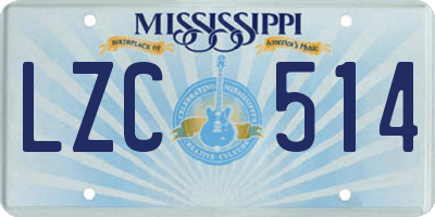 MS license plate LZC514