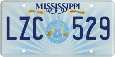 MS license plate LZC529
