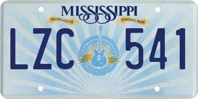MS license plate LZC541