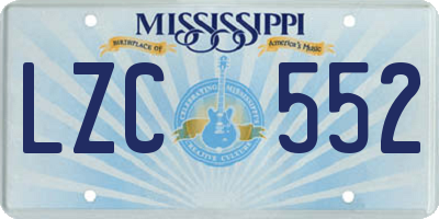 MS license plate LZC552
