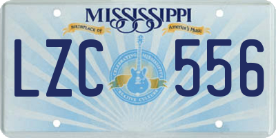 MS license plate LZC556