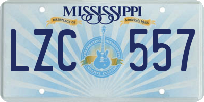 MS license plate LZC557