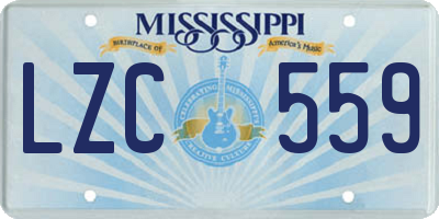 MS license plate LZC559