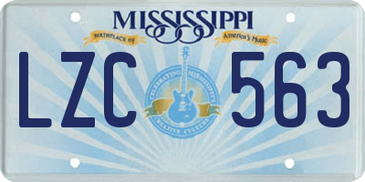 MS license plate LZC563