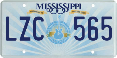MS license plate LZC565