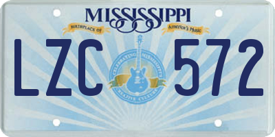 MS license plate LZC572