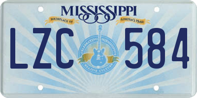 MS license plate LZC584
