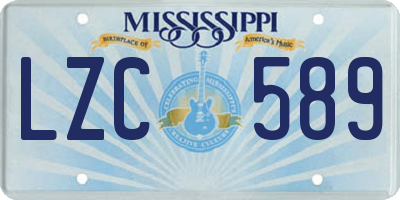MS license plate LZC589