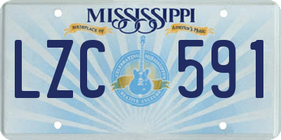 MS license plate LZC591