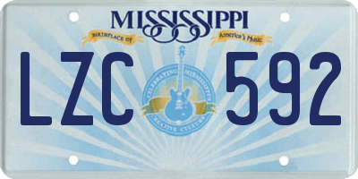 MS license plate LZC592