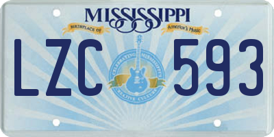 MS license plate LZC593