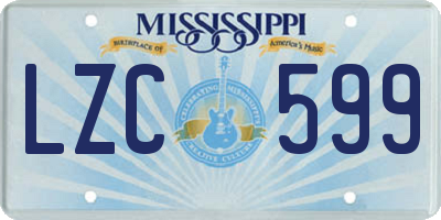 MS license plate LZC599
